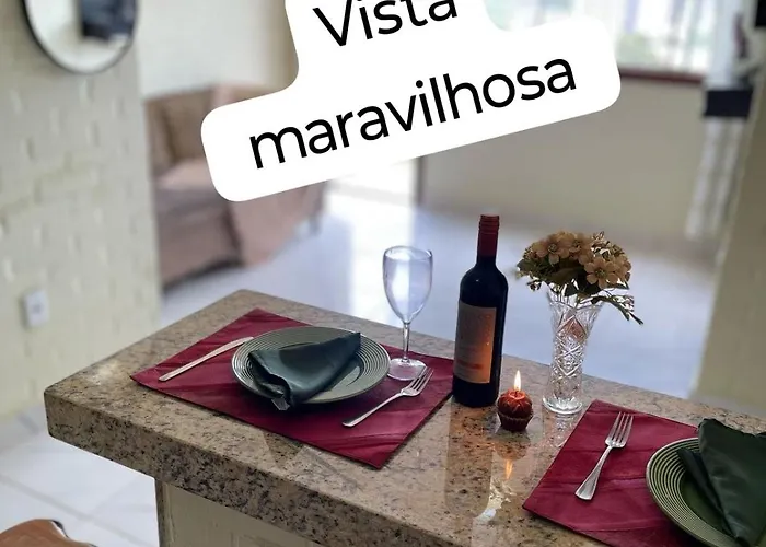 Flat Com Vista Espetacular 2 Banheiros-Area Central-Cozinha Completa-Ar- Casais - Grupos Ou Familias Ou Empresas
